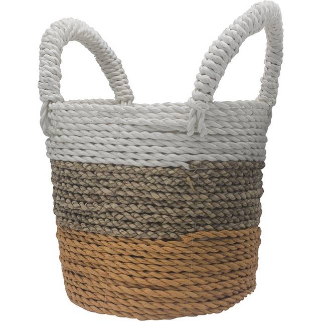 Seagrass Basket Set - Orange / Natural / White