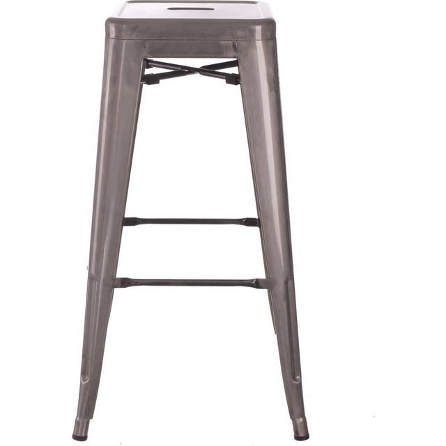 Industrial Metal Bar Stool - Silver (61.2 H x 42 W x 42 D)