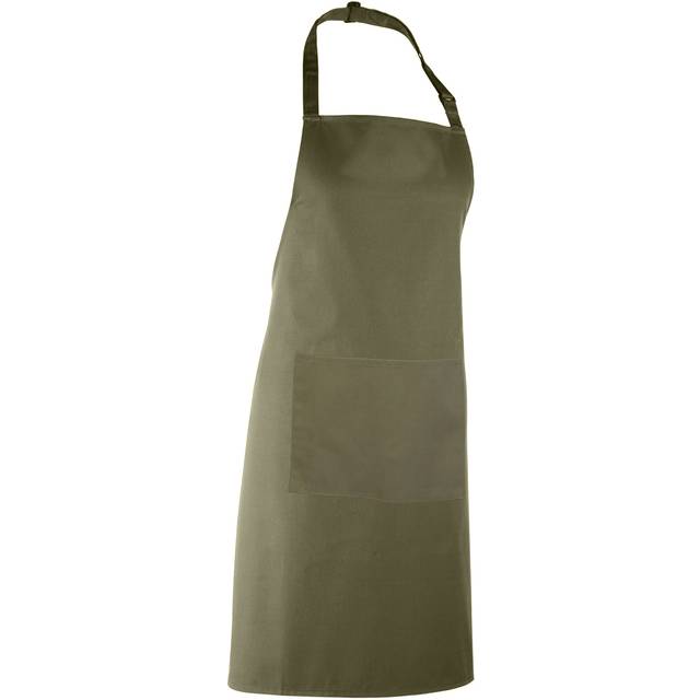 (One Size, Mocha) Premier Ladies/Womens Colours Bip Apron With Pocket / Workwear (Pack of 2)
