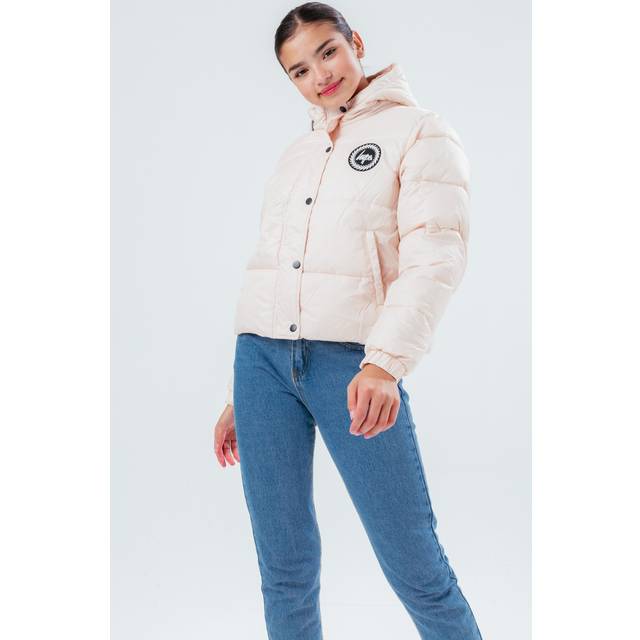 hype pale pink girls cropped puffer jacket