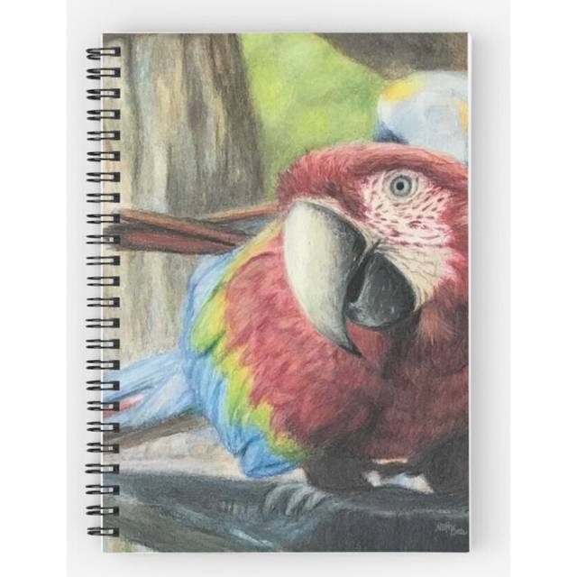 Spiral Notebook Scarlet Macaw parrot - bird lover A5 120 Pages
