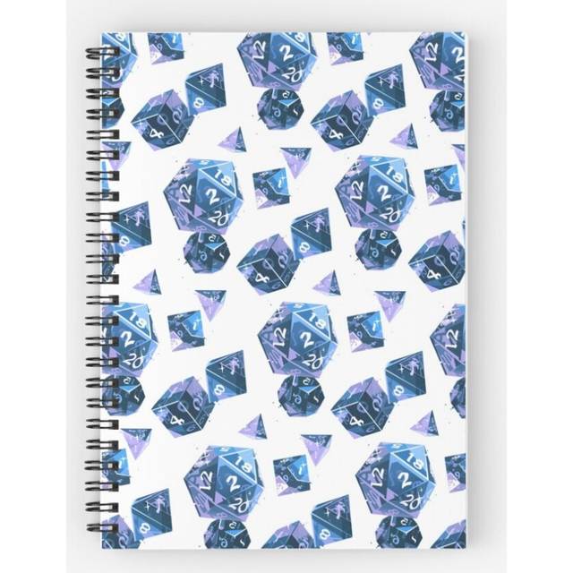 Spiral Notebook Gemstone Dice - Sapphire A5 120 Pages