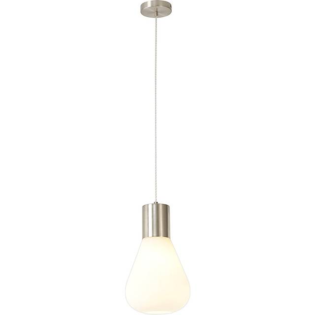 Chung Ceiing Pendant Light - Satin Nickel with Opal Glass