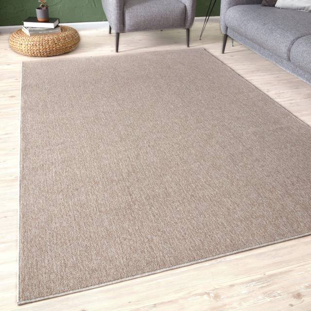 The Rugs Low Pile Area Rug Solid Beige 60X110 Cm, Brown