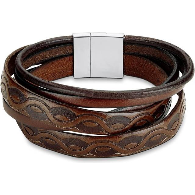 s.Oliver Men's Bracelet Stainless Steel Leather