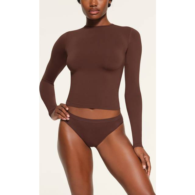 SKIMS Brown Soft Smoothing Seamless Long Sleeve T-shirt - Cocoa - XL