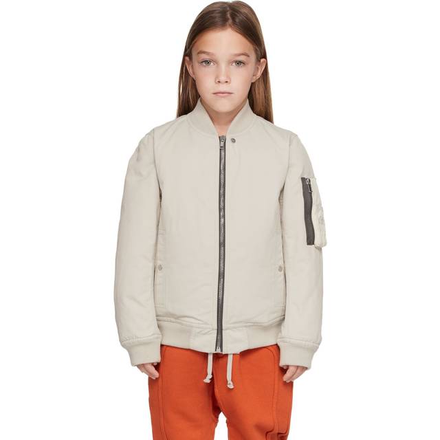 Rick Owens Kids Beige Flight Bomber Down Jacket - 08 PEARL - 6Y