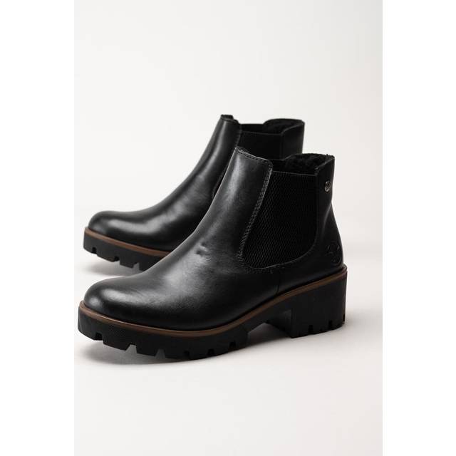 Rieker - Svarta fodrade chelsea boots i skinn storlek 38 - Black (38)