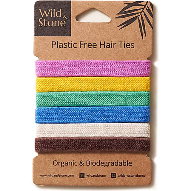 Wild & Stone Plastic Free Hair Ties - 6 Pack - MultiColour