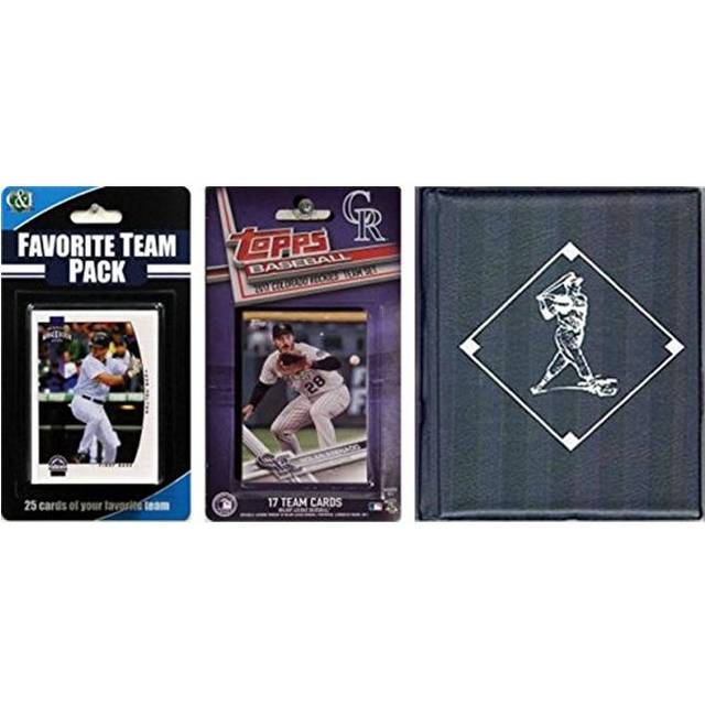 C & I Collectables 2017ROCKIESTSC MLB Colorado Rockies Licensed 2017 Topps Team Set & Favorite Player Trading Cards Plus Storage Album
