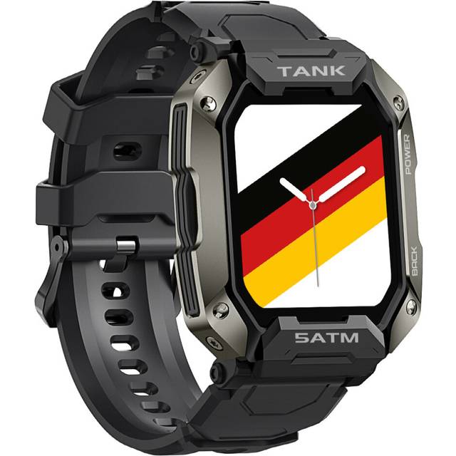 Smartwatch M1 Rugged Outdoor Smart Watch Blood Pressure 5ATM IP69K Waterproof Bluetooth Smartwatch For Men - blcak