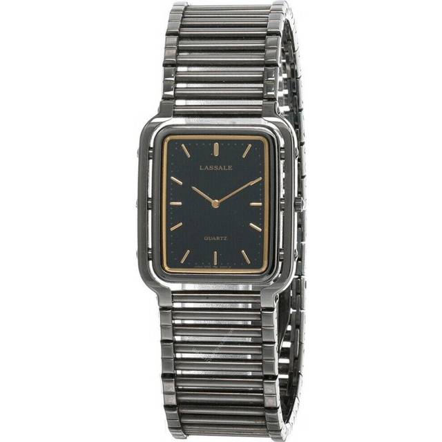 New Seiko Lassale Black Dial Stainless Steel Men's Watch CZY237 - 28x30 mm