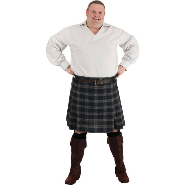 Men's Plus Time Traveling Scottish Highland Costume - Gray&#47;Brown (2X)