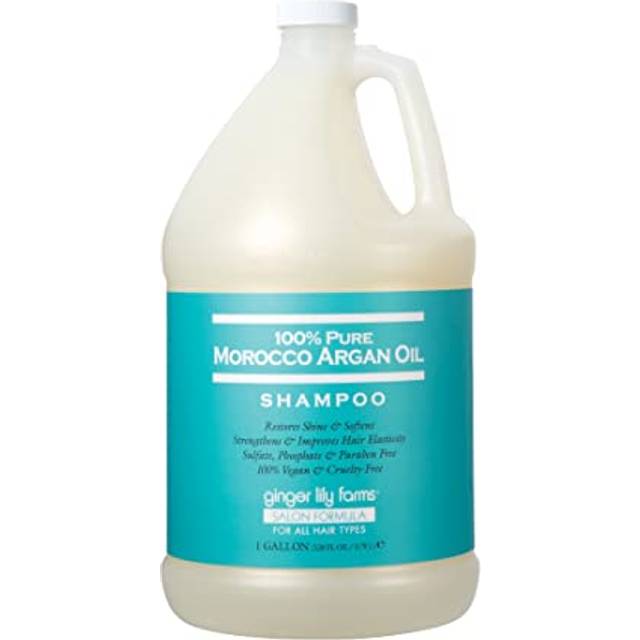 Ginger Lily Farms Salon Formula 100% Pure Morocco Argan Oil Shampoo for All Hair Types  100% Vegan & Cruelty-Free  1 Gallon  128 Fl Oz (Pack of 1) Ref