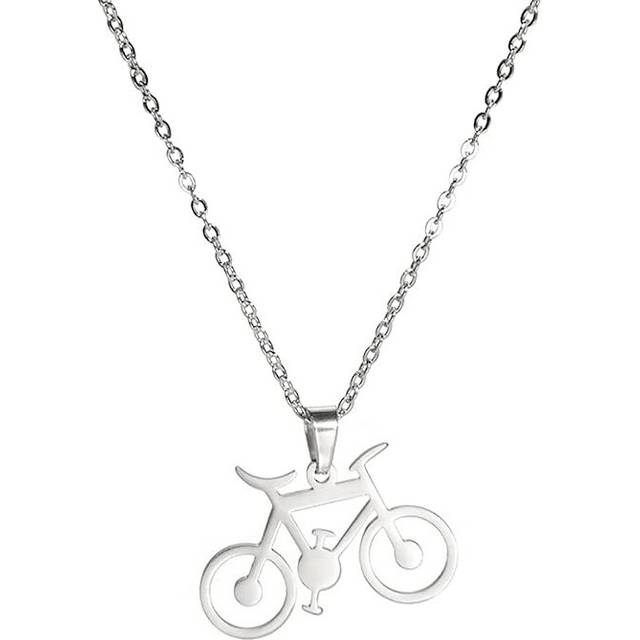 Bicycle Sport Pendant Necklace Travel Traveler Charm Cyclist Choker Jewelry Gifts for Cycling Lovers Women Girls Teens