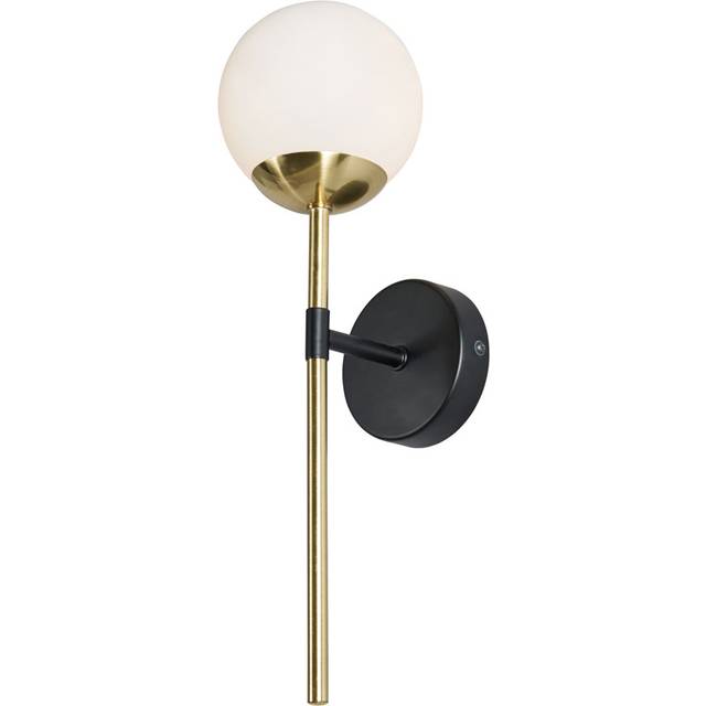 Forum Arles Bathroom Wall Light IP44 Black / Satin Brass