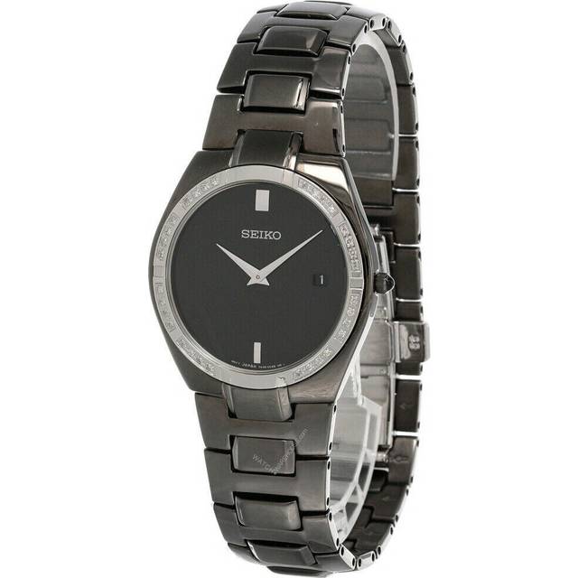 Seiko Kinetic Black Dial 37MM Two-tone SS Men's Watch SKA551 - 41 mm