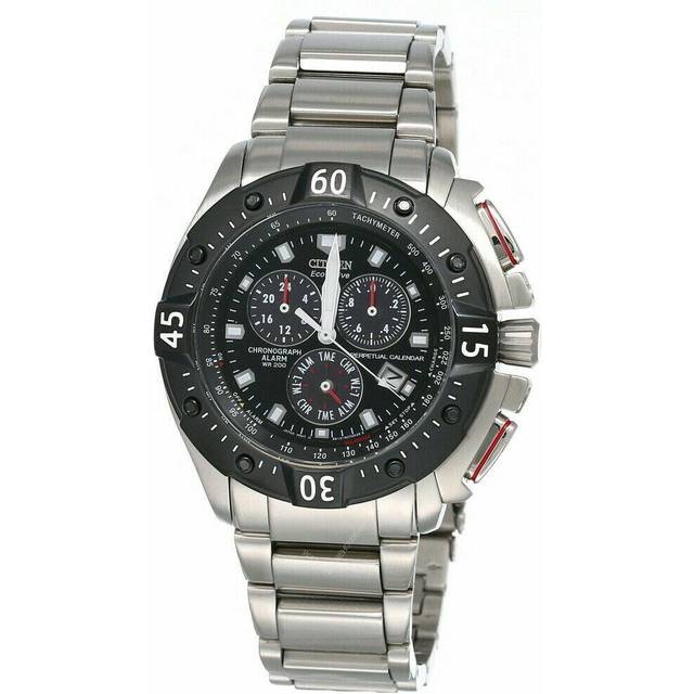 CITIZEN Eco-Drive Black Dial Chrono S-Steel Men's Watch BL5314-52E - 43 mm