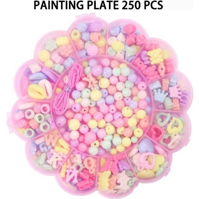 (250PCS) 700pcs DIY Handmade Beaded Children Toy Creative Loose Spacer Beads Crafts Making Bracelet Necklace Jewelry Kit Girl Toy Gift
