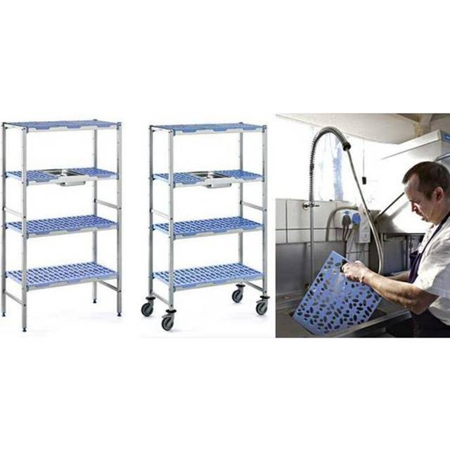 Slingsby Mobile Aluminium Shelving with Polypropylene Shelves 425287