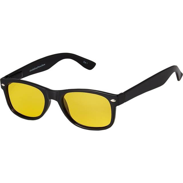 Black Frame Night Driving Glasses Anti Glare Yellow Lens Sunglasses Polorised