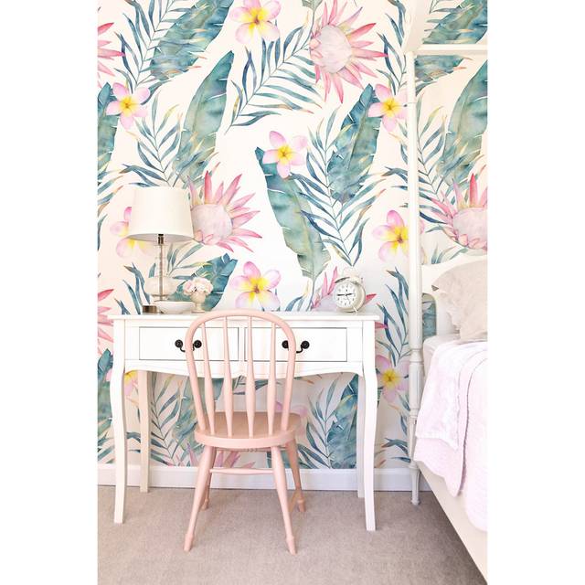 Caitilin Matte Mural - Green;Yellow;Pink (250 x 104cm)