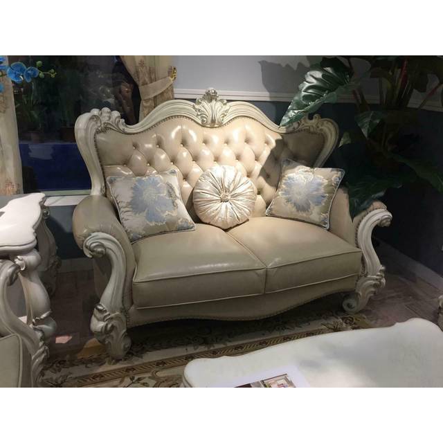 Luxury 2 seater couch upholstered sofa leather couch set chesterfield baroque