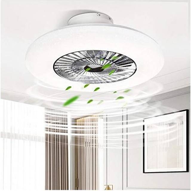 PADMA Modern LED Ceiling Light with Fan, 80W Dimmable Ceiling Fan Lights with Remote Control, Adjustable Wind Speed, Fan Lighting for Living Room,Di