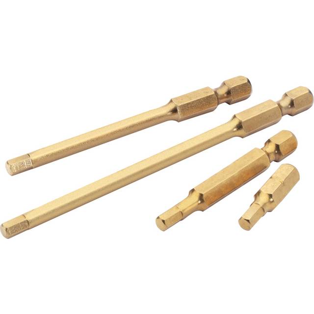 Draper-1.5mm 1/4" hex hexagonal titanium nitride coated insert bit 50mm - (m34)