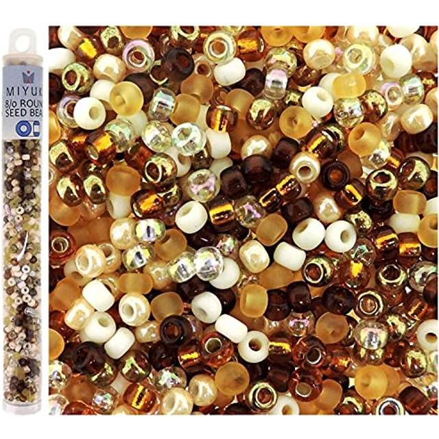 Miyuki Round Seed Beads Size 8/0 22g Honey Butter Mix