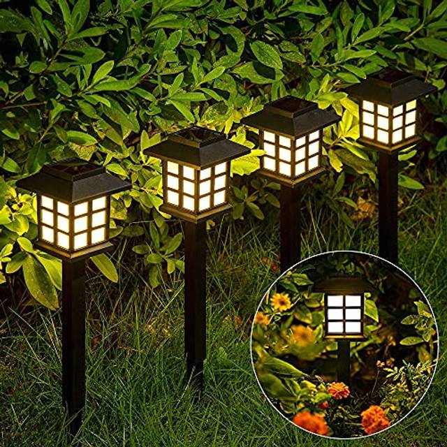 GIGALUMI Solar Pathway Lights Outdoor, 12 Pack Solar Lights Outdoor,Solar Garden Lights,Solar Walkway Lights for Garden, Landscape, Path, Yard, P