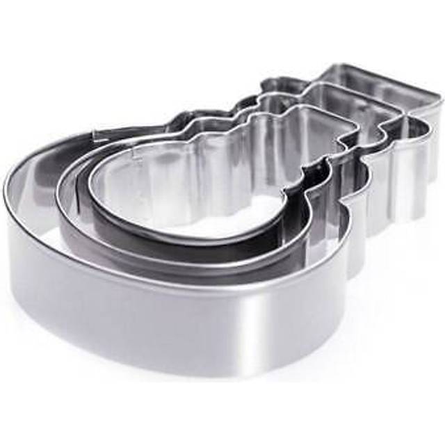 Three stainless steel snowman molds for Christmas baking