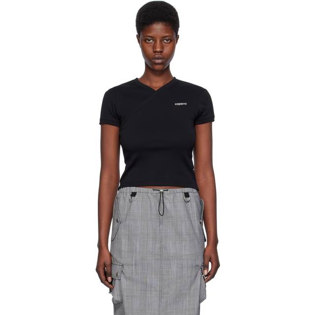 Cropped Fit T-Shirt with Wrap Design size M (M)