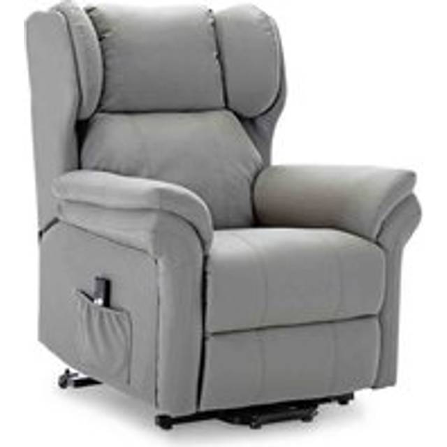 (Grey) Oakford Electric Rise Recliner Bonded Leather Armchair Lounge Mobility Chair