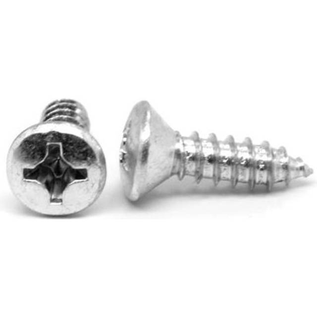 No.10-12 x 3 Phillips Oval Head Type A Sheet Metal Screw, Low Carbon Steel - Zinc Plated - 1000 Piece