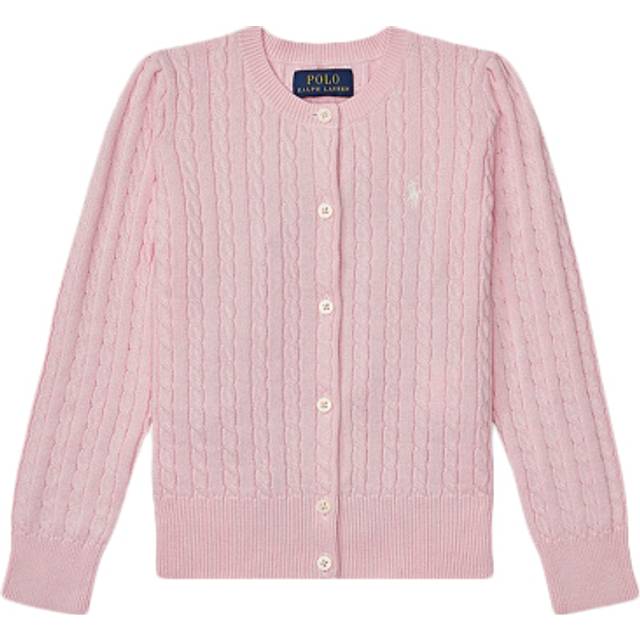 RALPH LAUREN KIDS Mini-Cable Cotton Cardigan |Rosa |109-116