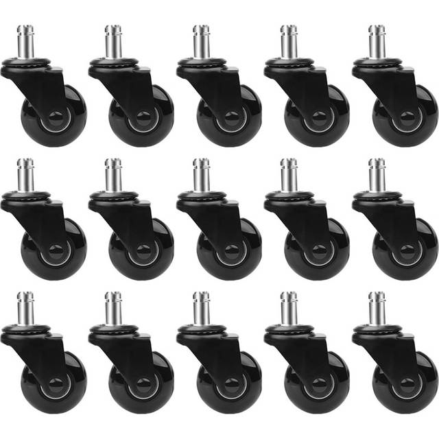 15 Pcs Replacement Chair Caster Wheels 2 Inch, Heavy Duty Wheels with Plug-in Stem 7/16 x 7/8 Inch, Rolling