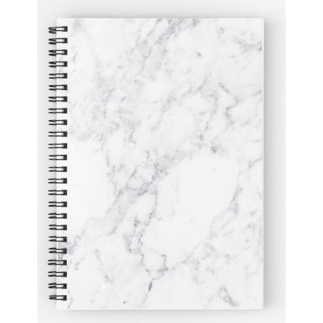 Spiral Notebook White Marble A5 120 Pages