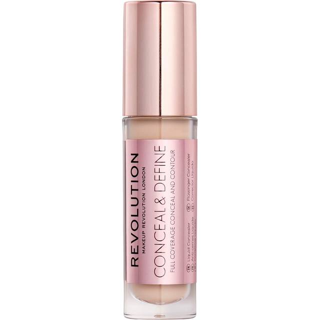 Makeup Revolution Conceal & Define Concealer, Full Coverage Makeup Concealer, Matte Finish & Long Wear, For Fair Skin Tones, Vegan, C4, 4ml