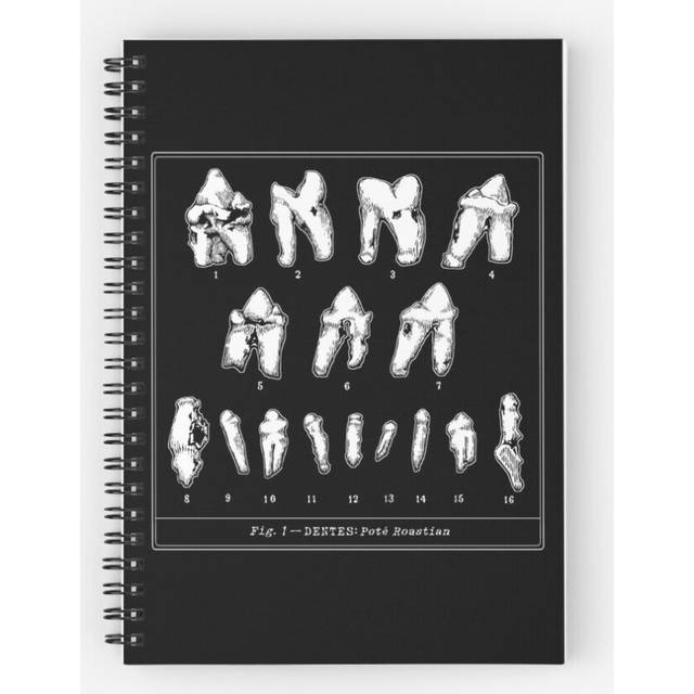 Spiral Notebook The Tooth Canvas A5 120 Pages