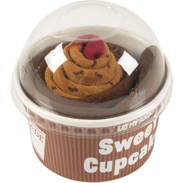 EAT MY SOCKS 1 Pair Sweet Cupcake Cotton Socks Chocolate One Size - Multi Coloured