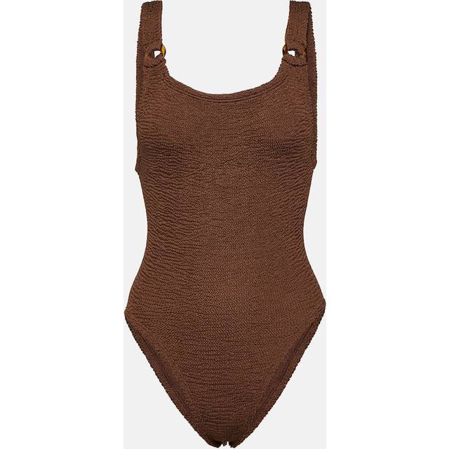 Hunza G Square Neck swimsuit - brown (One Size)