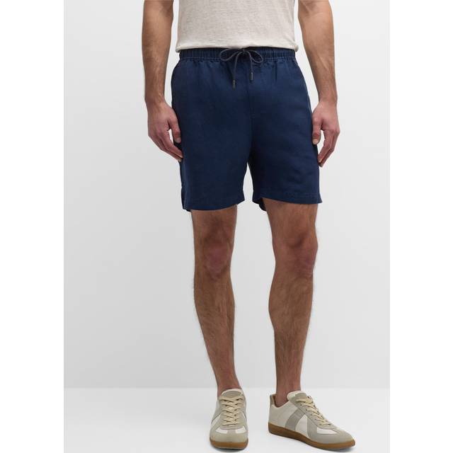 Mens Onia Air 6' Logo-Tab Linen-Blend Shorts