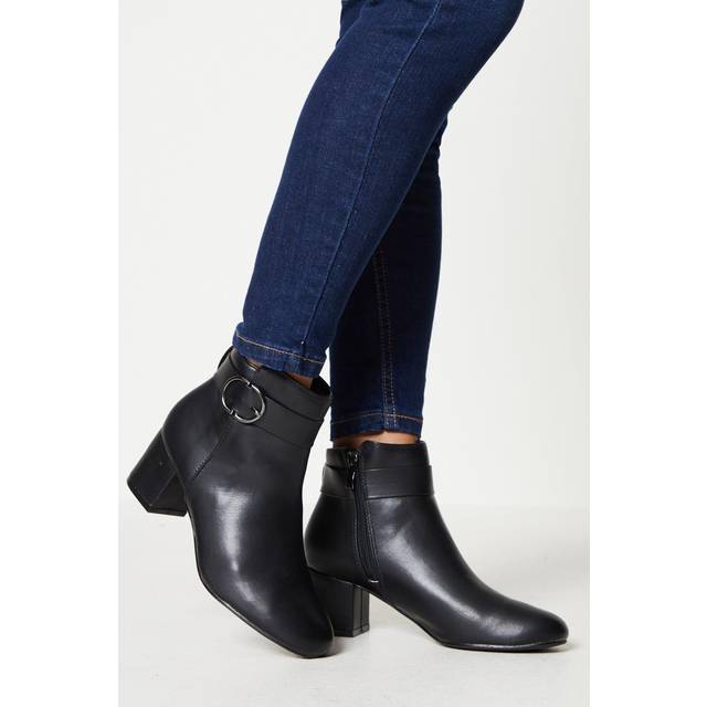 Womens Good For The Sole: Wide Fit Mariya Buckle Detail Ankle Boots - Black - 3