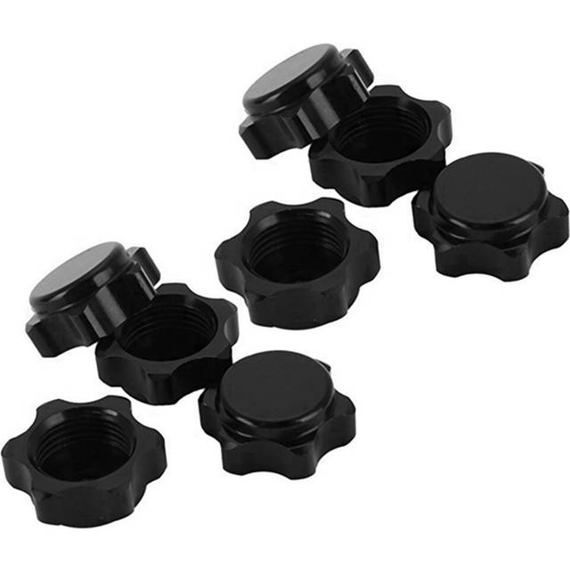 8Pcs Aluminum Wheel Hub Cover Anti-Dust Cover 17mm Hex Nut for 1/8 RC Car,Black