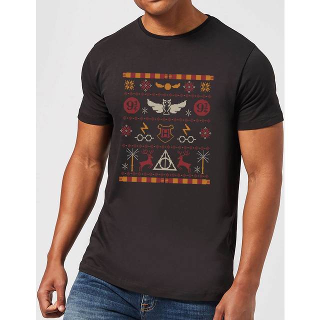 Harry Potter Knit Men's Christmas T-Shirt - Black - 4XL