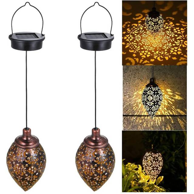 Solar Lantern Light Outdoor Hanging Garden Lights Metal Lamp Outdoor