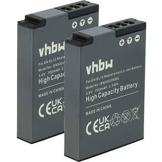 2x battery for nikon coolpix s70 s620 s6150 s640 s6100 s630 s6300 s6200 700mah