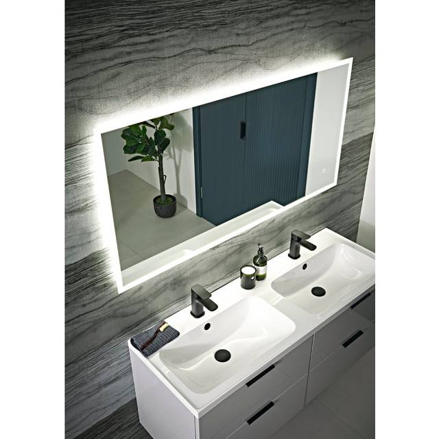 Brescia Lighted Wall Mounted Bathroom/Vanity Mirror (60cm H X 126.5cm W X 66.5cm D)