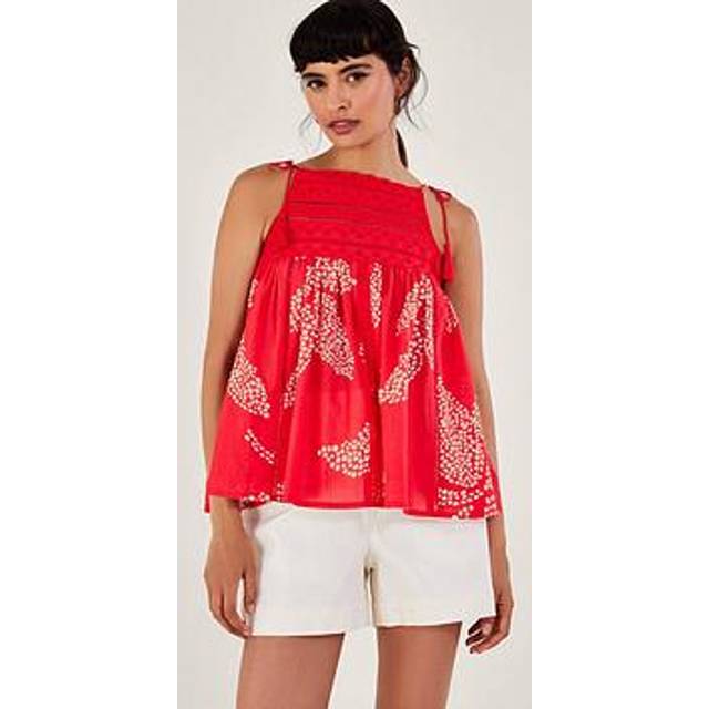 Monsoon Mahi Halter High Neck Cami Top - Red